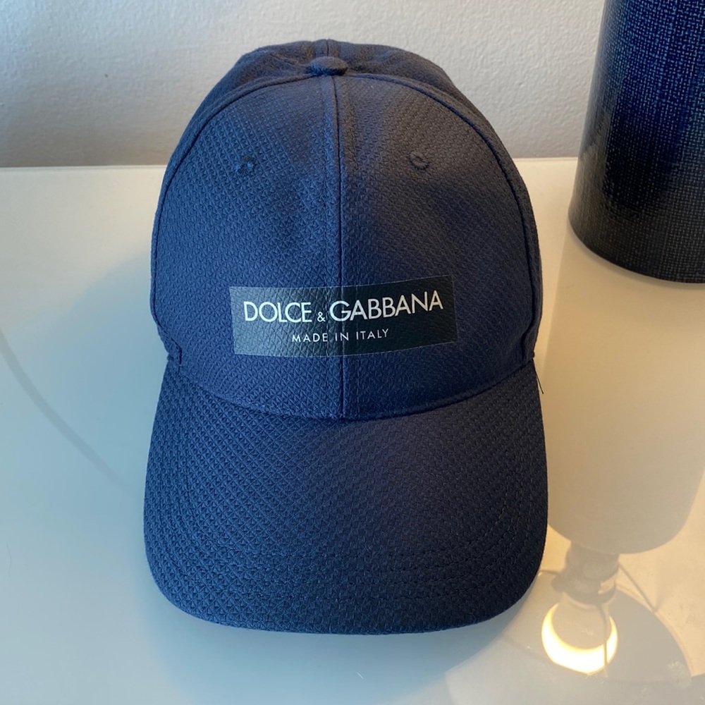 New Dolce & Gabbana Logo Cotton Baseball Cap, Size L 59cm, Blue